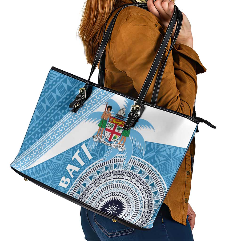 Fiji Rugby Bati Leather Tote Bag Tapa Pattern LT01 - Polynesian Pride