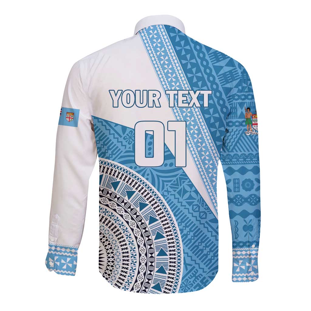 Custom Fiji Rugby Bati Long Sleeve Button Shirt Tapa Pattern LT01 - Polynesian Pride