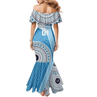 Custom Fiji Rugby Bati Mermaid Dress Tapa Pattern
