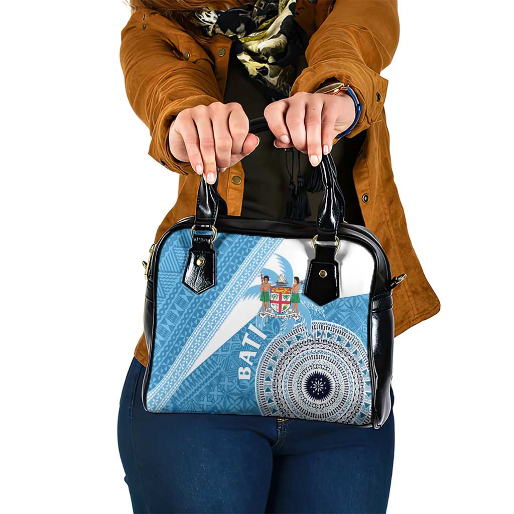 Fiji Rugby Bati Shoulder Handbag Tapa Pattern LT01 One Size Blue - Polynesian Pride