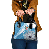 Fiji Rugby Bati Shoulder Handbag Tapa Pattern LT01 One Size Blue - Polynesian Pride