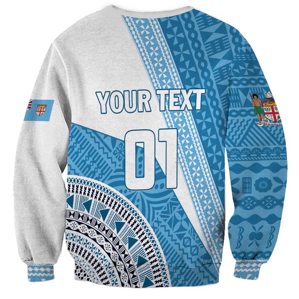 Custom Fiji Rugby Bati Sweatshirt Tapa Pattern