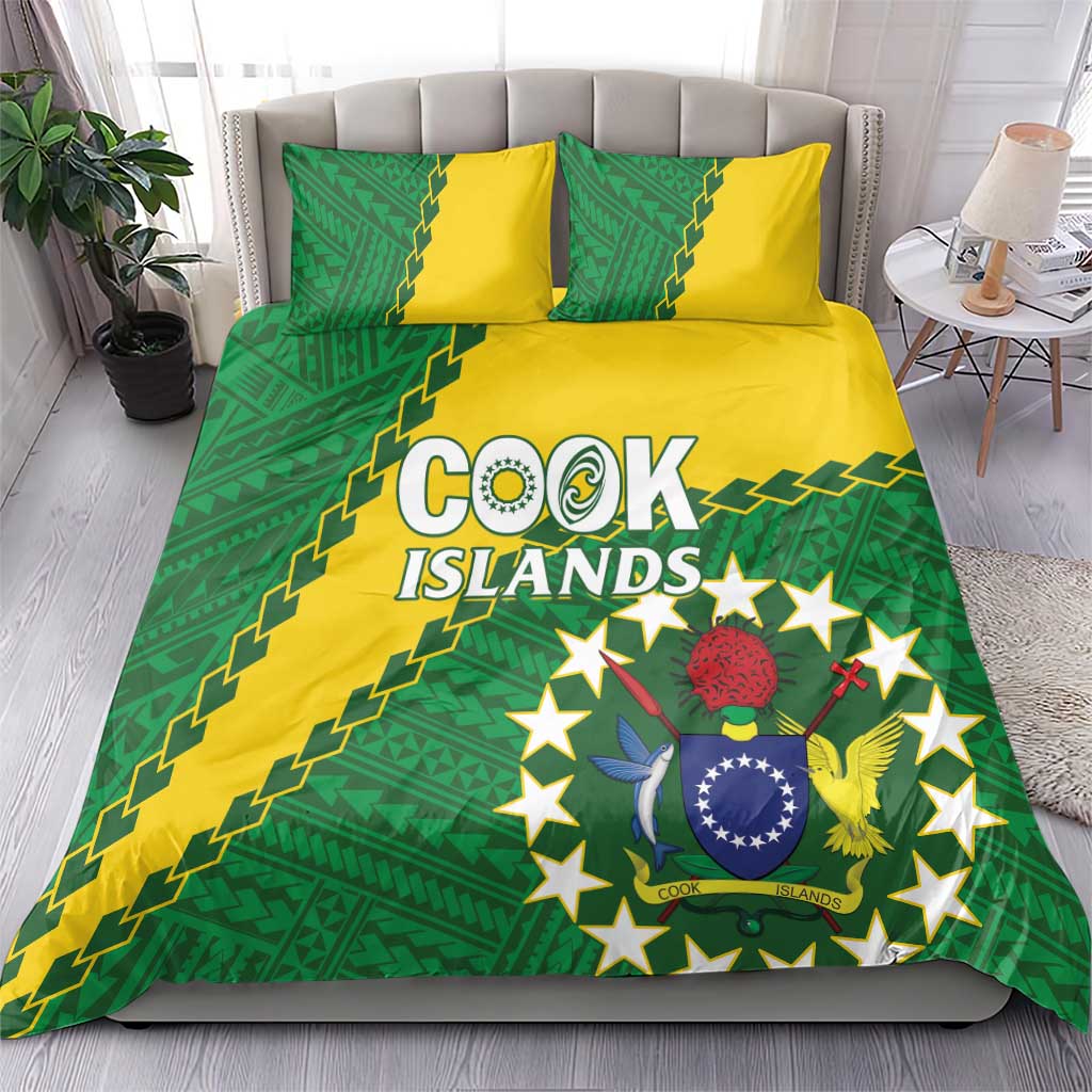 Cook Islands Rugby Kukis Bedding Set Circle Stars LT01 - Polynesian Pride