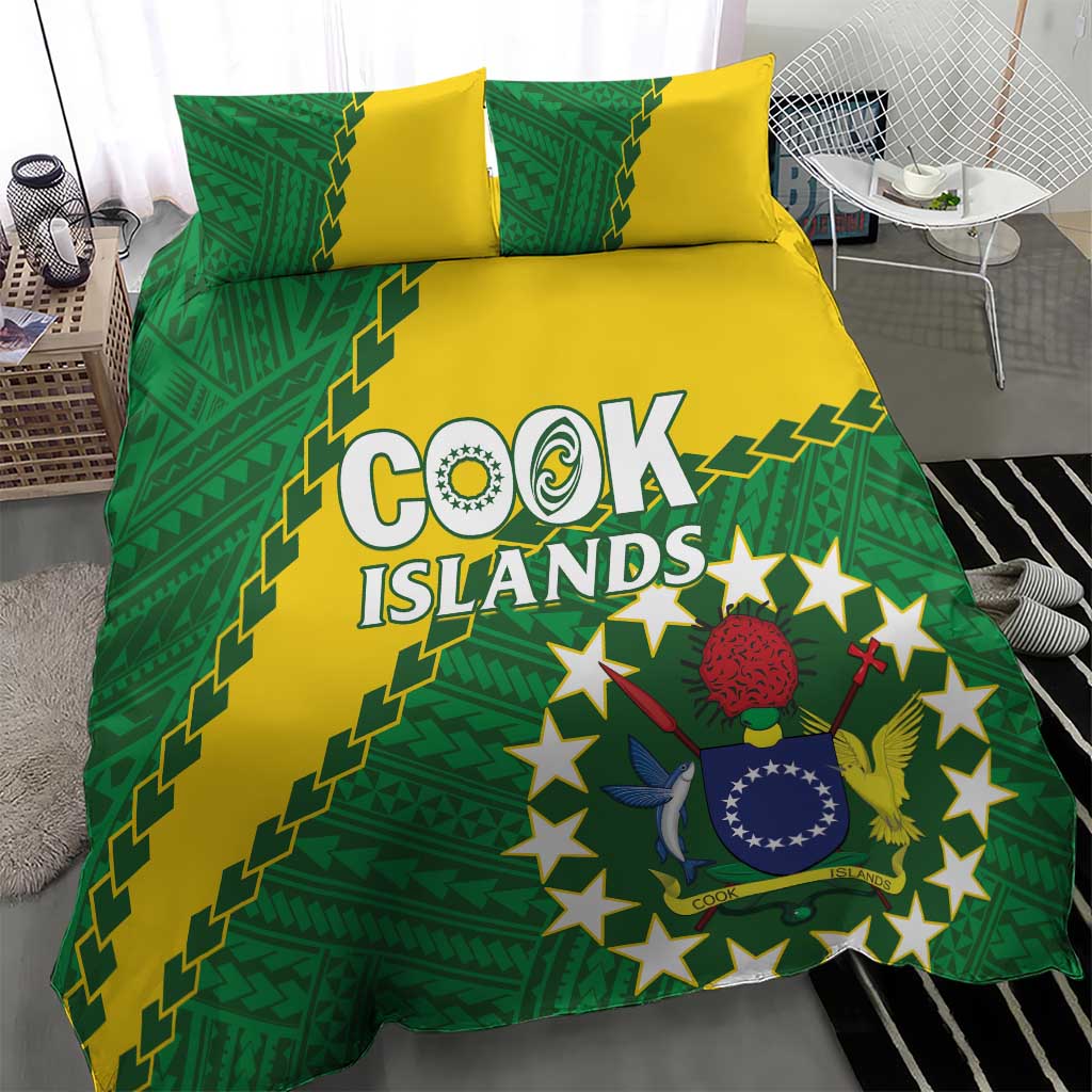 Cook Islands Rugby Kukis Bedding Set Circle Stars LT01 - Polynesian Pride