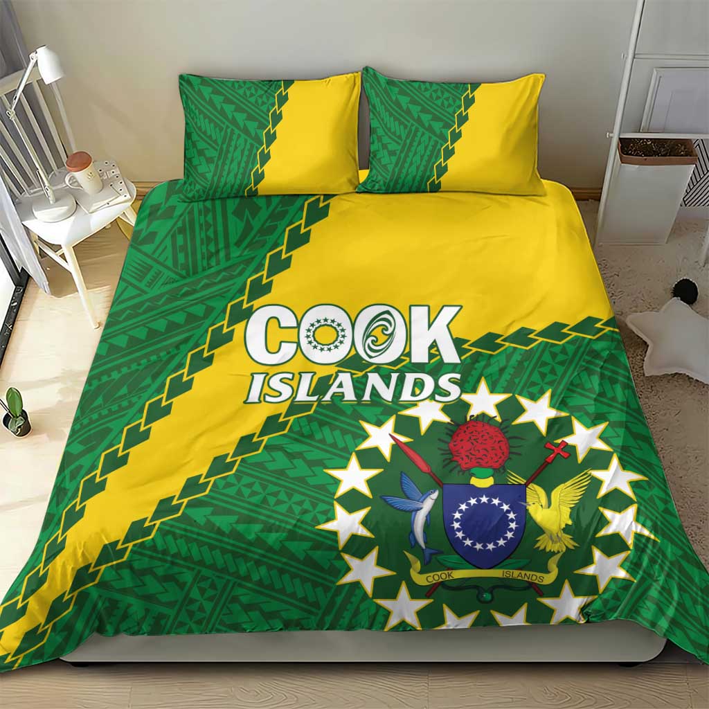 Cook Islands Rugby Kukis Bedding Set Circle Stars LT01 - Polynesian Pride