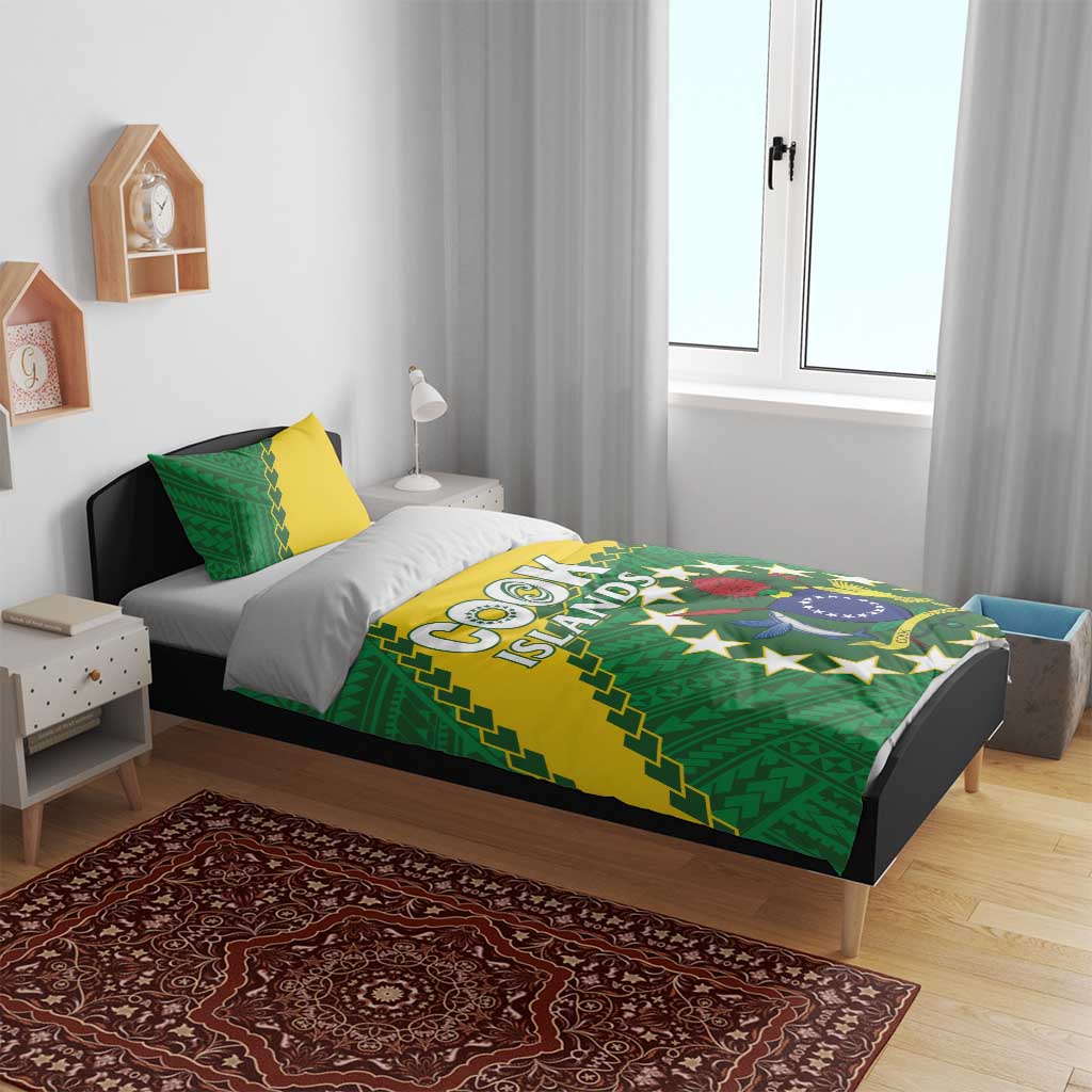 Cook Islands Rugby Kukis Bedding Set Circle Stars LT01 - Polynesian Pride