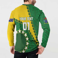 Custom Cook Islands Rugby Kukis Button Sweatshirt Circle Stars