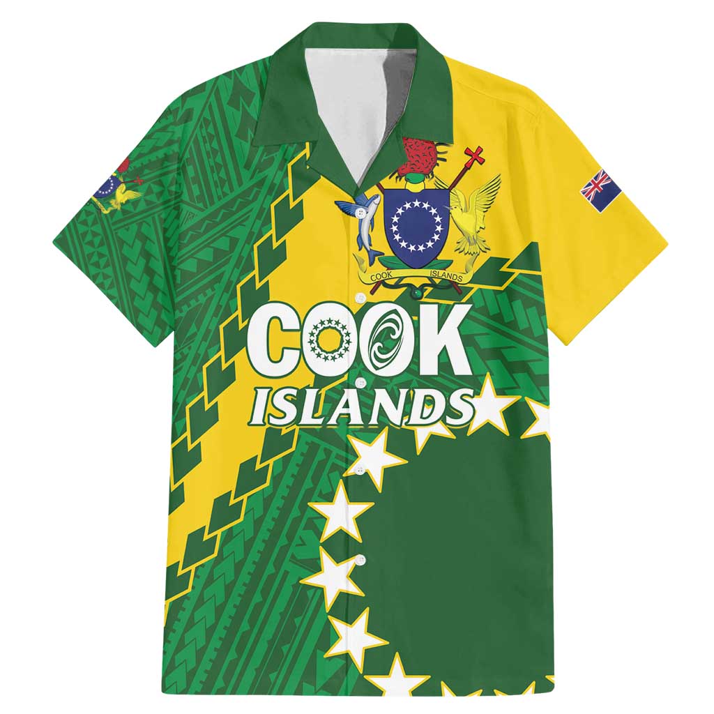 Custom Cook Islands Rugby Kukis Family Matching Mermaid Dress and Hawaiian Shirt Circle Stars