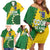 Custom Cook Islands Rugby Kukis Family Matching Off Shoulder Short Dress and Hawaiian Shirt Circle Stars