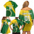 Custom Cook Islands Rugby Kukis Family Matching Off Shoulder Short Dress and Hawaiian Shirt Circle Stars