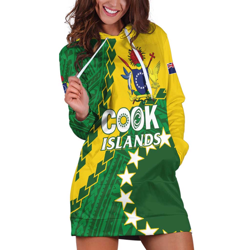 Custom Cook Islands Rugby Kukis Hoodie Dress Circle Stars