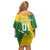 Custom Cook Islands Rugby Kukis Off Shoulder Short Dress Circle Stars