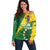 Custom Cook Islands Rugby Kukis Off Shoulder Sweater Circle Stars