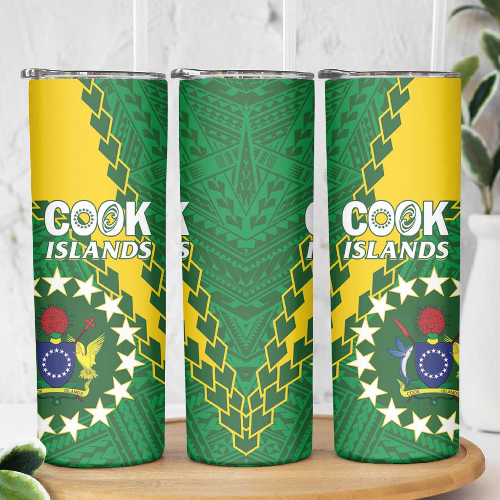 Cook Islands Rugby Kukis Skinny Tumbler Circle Stars LT01 - Polynesian Pride