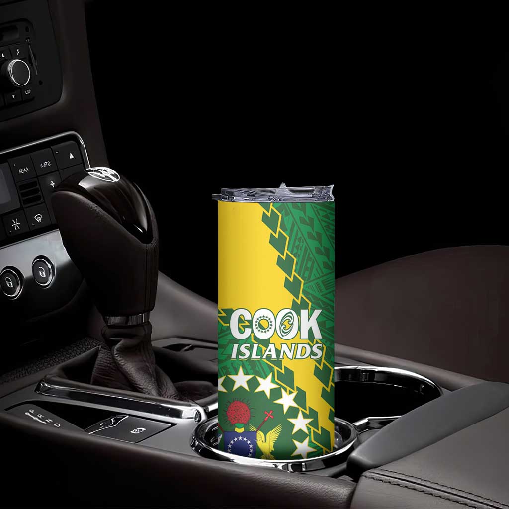 Cook Islands Rugby Kukis Skinny Tumbler Circle Stars LT01 - Polynesian Pride