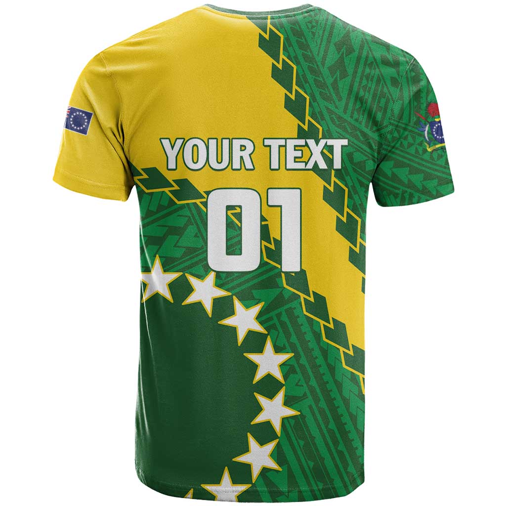 Custom Cook Islands Rugby Kukis T Shirt Circle Stars