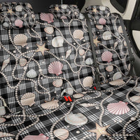 Hawaiian Ocean Seashells Back Car Seat Cover Black Palaka Pattern LT01 - Polynesian Pride