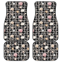 Hawaiian Ocean Seashells Car Mats Black Palaka Pattern