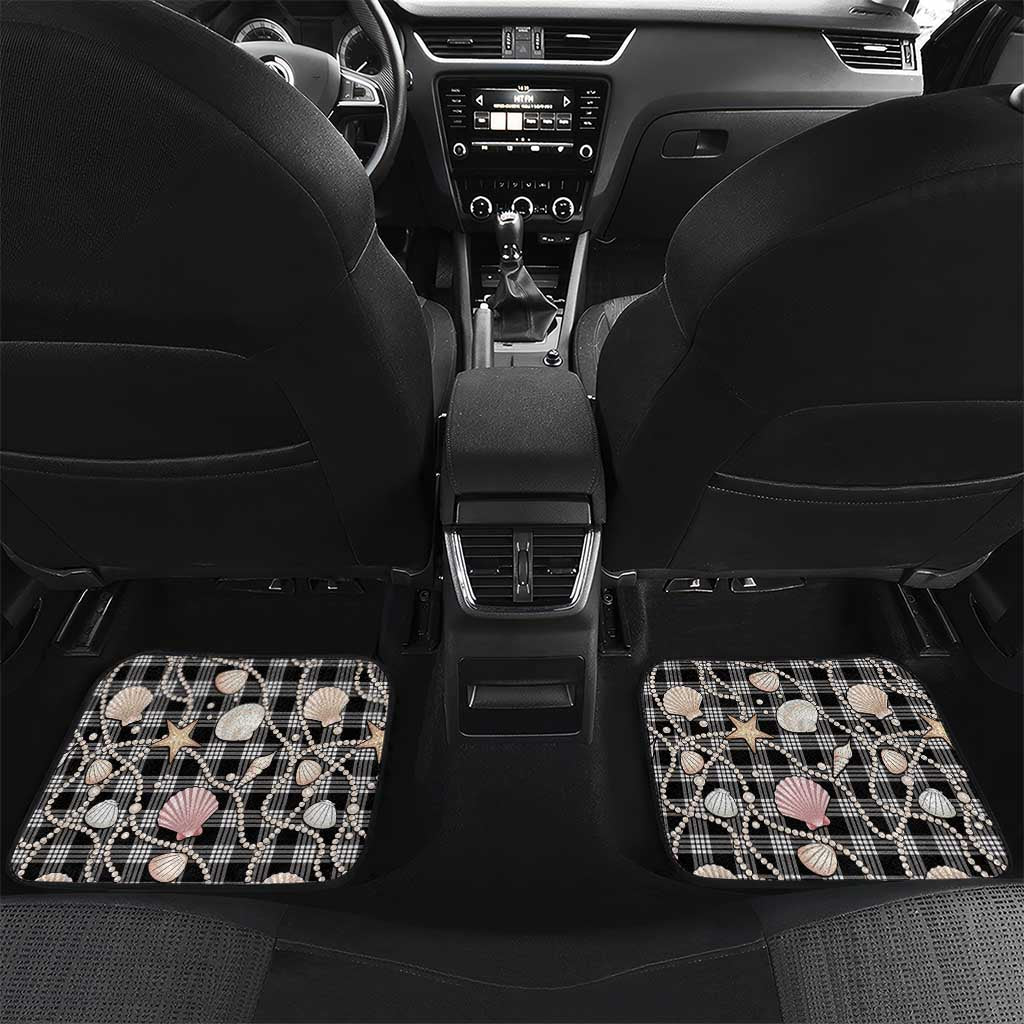 Hawaiian Ocean Seashells Car Mats Black Palaka Pattern