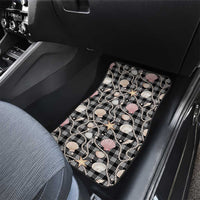 Hawaiian Ocean Seashells Car Mats Black Palaka Pattern