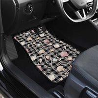Hawaiian Ocean Seashells Car Mats Black Palaka Pattern