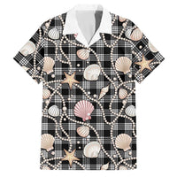 Hawaiian Ocean Seashells Family Matching Long Sleeve Bodycon Dress and Hawaiian Shirt Black Palaka Pattern LT01 Dad's Shirt - Short Sleeve Black - Polynesian Pride
