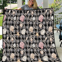 Hawaiian Ocean Seashells Quilt Black Palaka Pattern