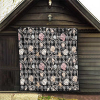 Hawaiian Ocean Seashells Quilt Black Palaka Pattern