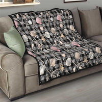 Hawaiian Ocean Seashells Quilt Black Palaka Pattern