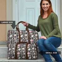Hawaiian Ocean Seashells Travel Bag Black Palaka Pattern LT01 - Polynesian Pride