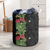 Hawaiian Hibiscus Plumeria Laundry Basket Tropical Leaves