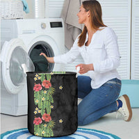 Hawaiian Hibiscus Plumeria Laundry Basket Tropical Leaves