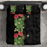 Hawaiian Hibiscus Plumeria Bedding Set Tropical Leaves