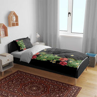 Hawaiian Hibiscus Plumeria Bedding Set Tropical Leaves