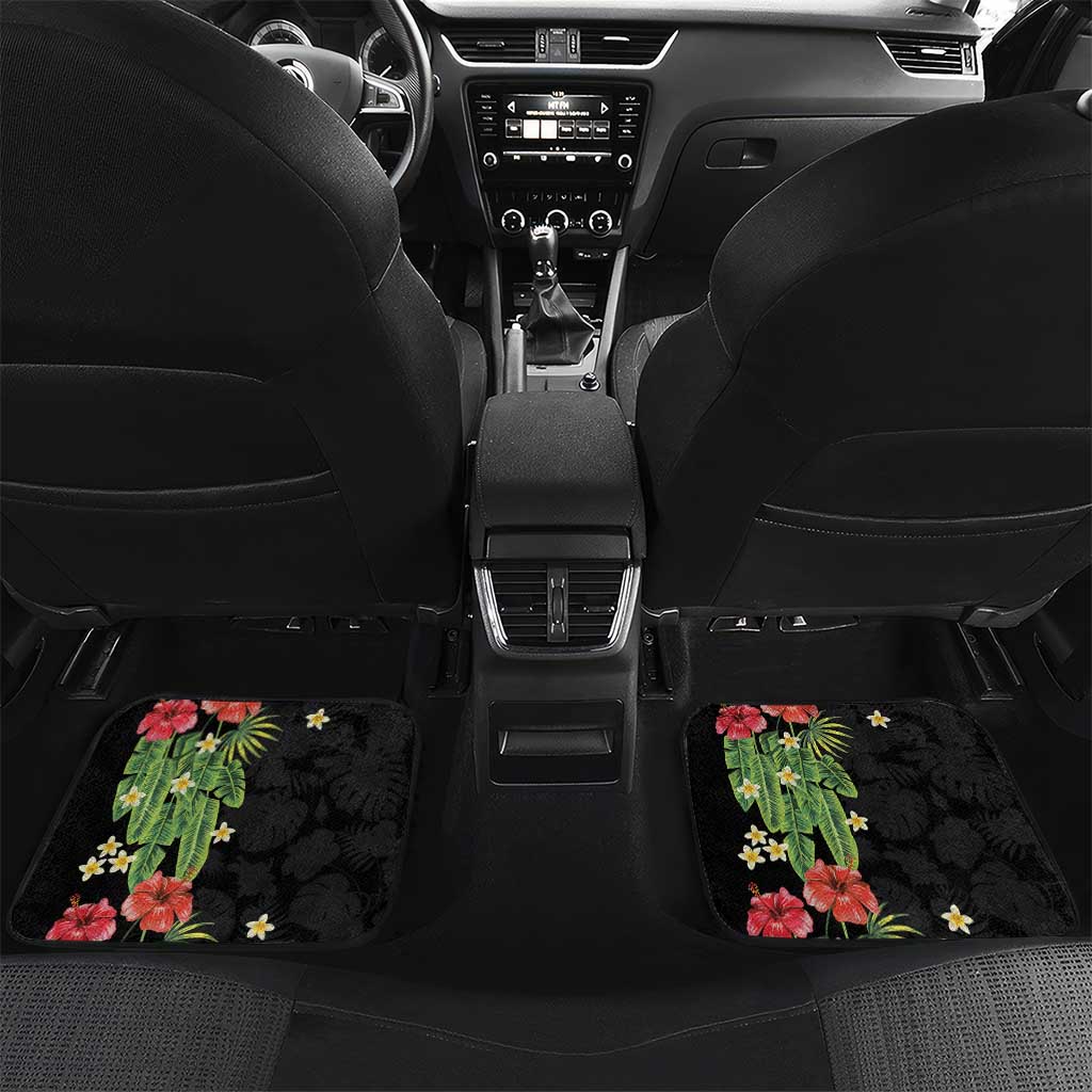 Hawaiian Hibiscus Plumeria Car Mats Tropical Leaves