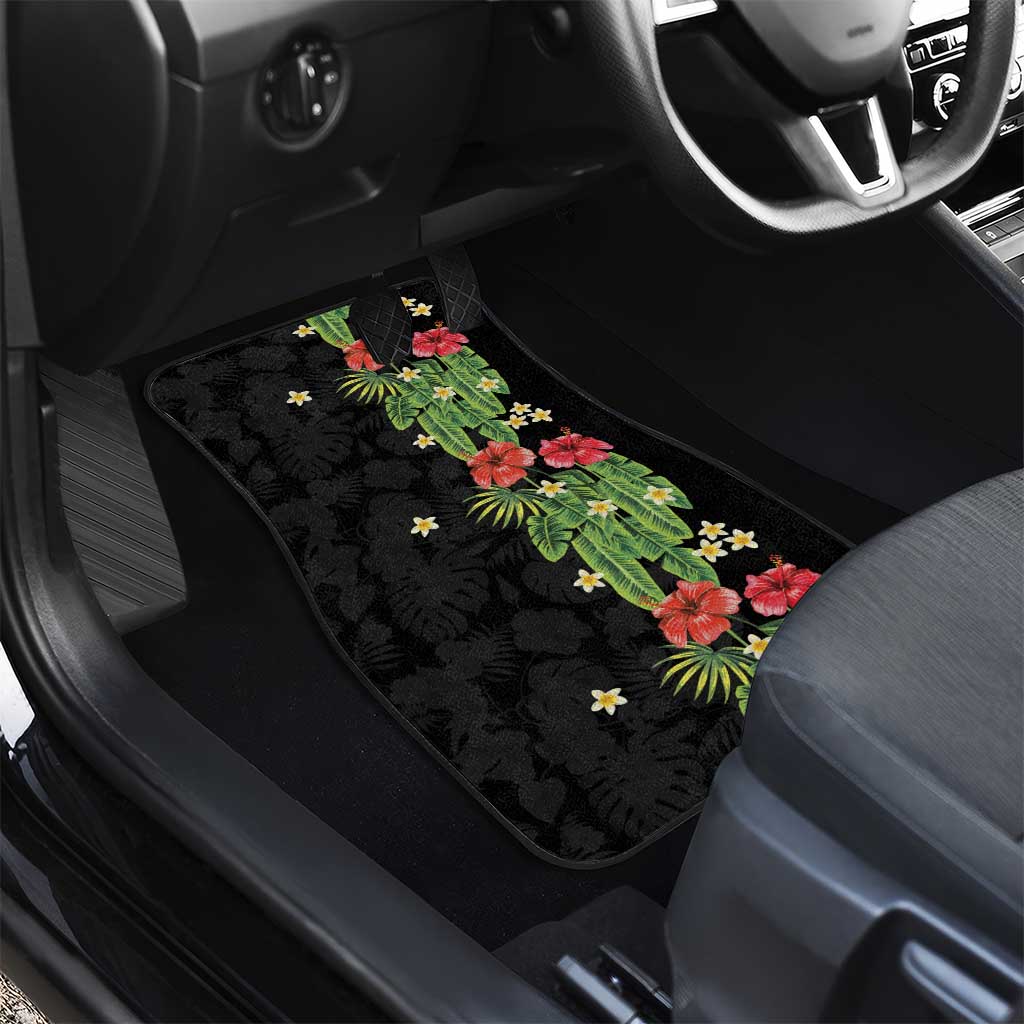 Hawaiian Hibiscus Plumeria Car Mats Tropical Leaves