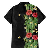 Hawaiian Hibiscus Plumeria Family Matching Off Shoulder Short Dress and Hawaiian Shirt Tropical Leaves LT01 - Polynesian Pride