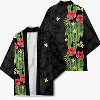 Hawaiian Hibiscus Plumeria Kimono Tropical Leaves