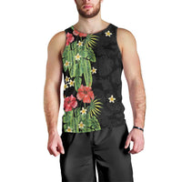 Hawaiian Hibiscus Plumeria Men Tank Top Tropical Leaves LT01 - Polynesian Pride