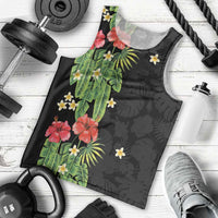Hawaiian Hibiscus Plumeria Men Tank Top Tropical Leaves LT01 - Polynesian Pride