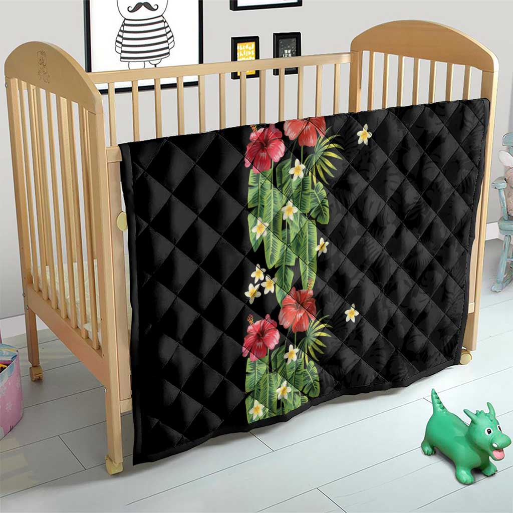 Hawaiian Hibiscus Plumeria Quilt Tropical Leaves