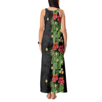Hawaiian Hibiscus Plumeria Tank Maxi Dress Tropical Leaves LT01 - Polynesian Pride