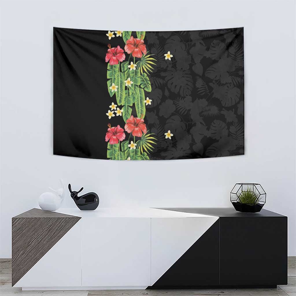 Hawaiian Hibiscus Plumeria Tapestry Tropical Leaves LT01 - Polynesian Pride