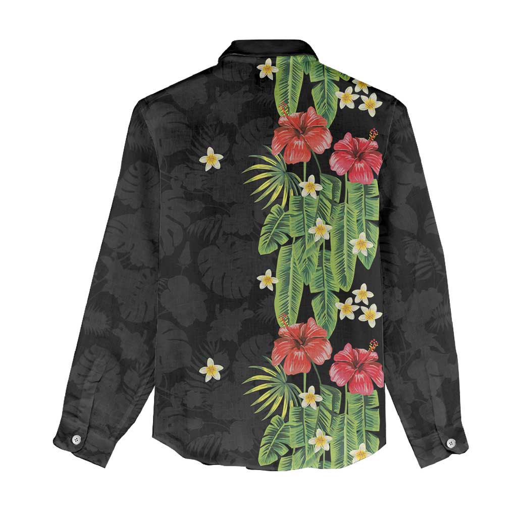 Hawaiian Hibiscus Plumeria Women Casual Shirt Tropical Leaves LT01 - Polynesian Pride