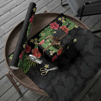 Hawaiian Hibiscus Plumeria Wrapping Paper Tropical Leaves