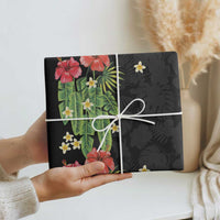 Hawaiian Hibiscus Plumeria Wrapping Paper Tropical Leaves