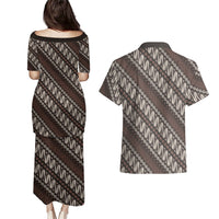 Yogyakarta Parang Batik Motifs Couples Matching Puletasi and Hawaiian Shirt Indonesian Traditional Pattern LT01 - Polynesian Pride