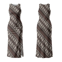 Yogyakarta Parang Batik Motifs Couples Matching Tank Maxi Dress and Hawaiian Shirt Indonesian Traditional Pattern LT01 - Polynesian Pride