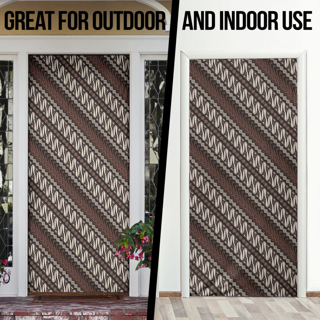 Yogyakarta Parang Batik Motifs Door Cover Indonesian Traditional Pattern