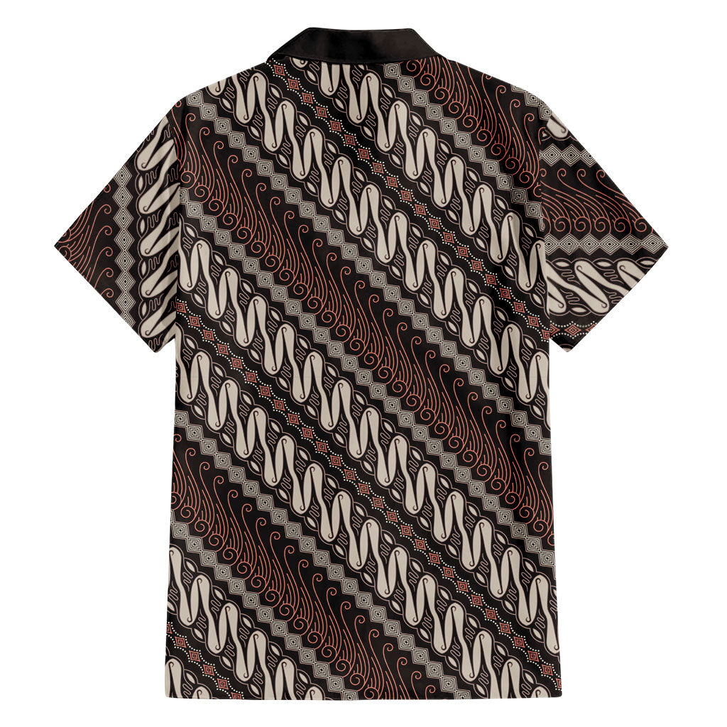 Yogyakarta Parang Batik Motifs Family Matching Off Shoulder Maxi Dress and Hawaiian Shirt Indonesian Traditional Pattern LT01 - Polynesian Pride